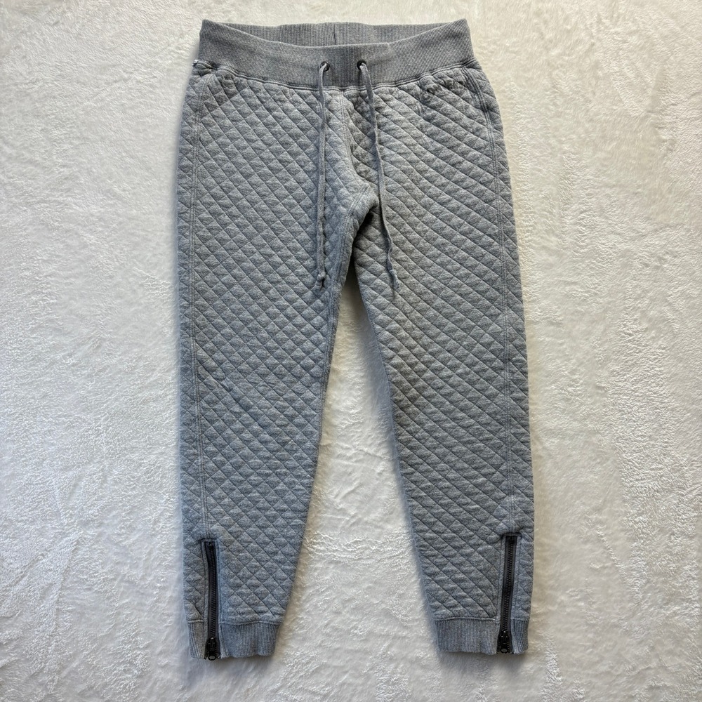Converse Kids Gray Quilted Jogger Pants Zippered Ankle Athleisure Small‎